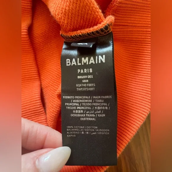 Balmain Kids Orange Sweatshirt, size 6 - Picture 7 of 9
